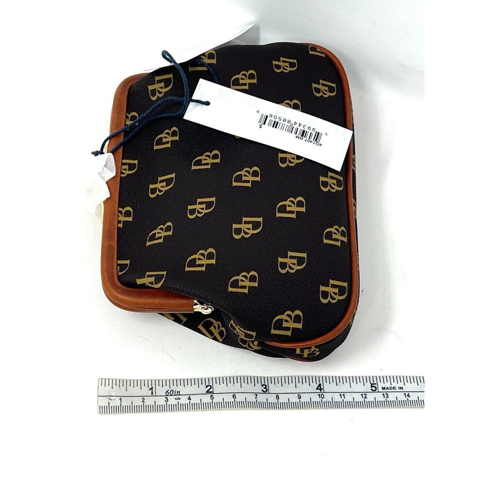 Dooney & Bourke Gretta Large Frame Purse Wallet Kiss Lock BROWN TMORO NWT Logo - Picture 12 of 16